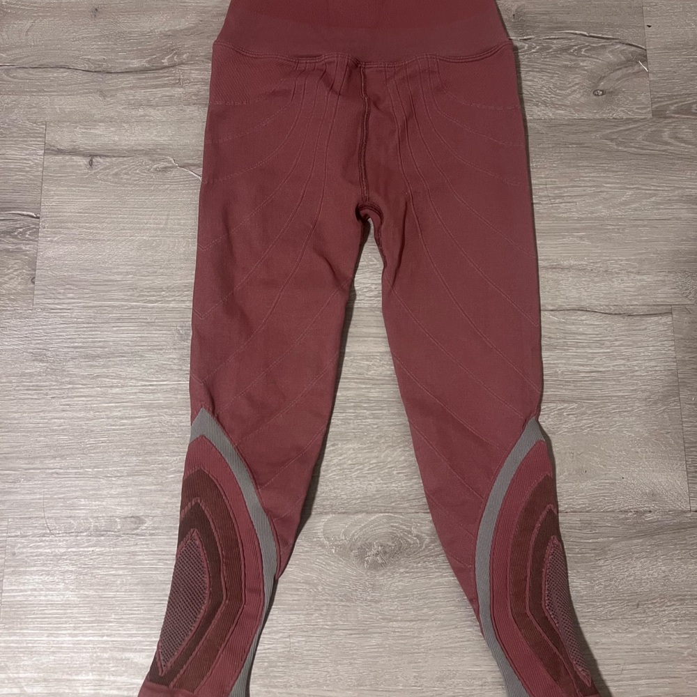 Free people movement Deep burgundy and Gray Reflective Leggings with Tapered Fit